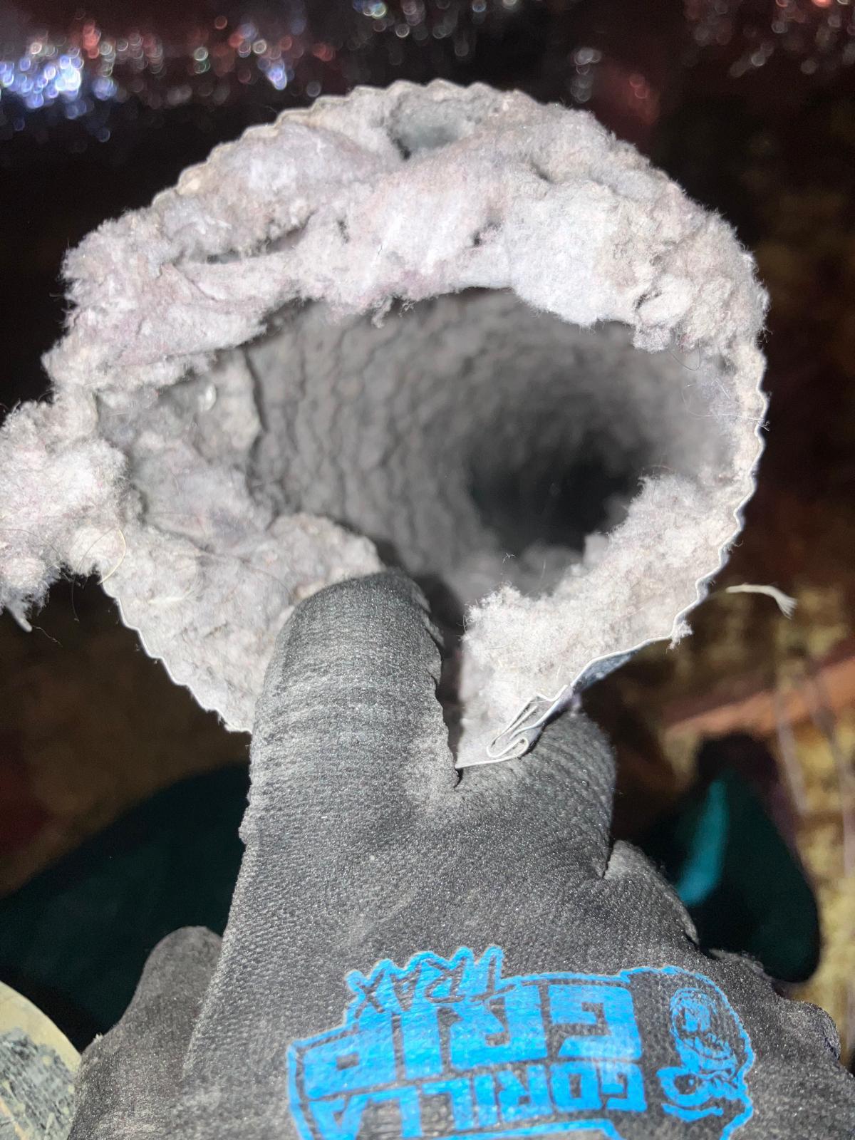 Clogged dryer vent before service